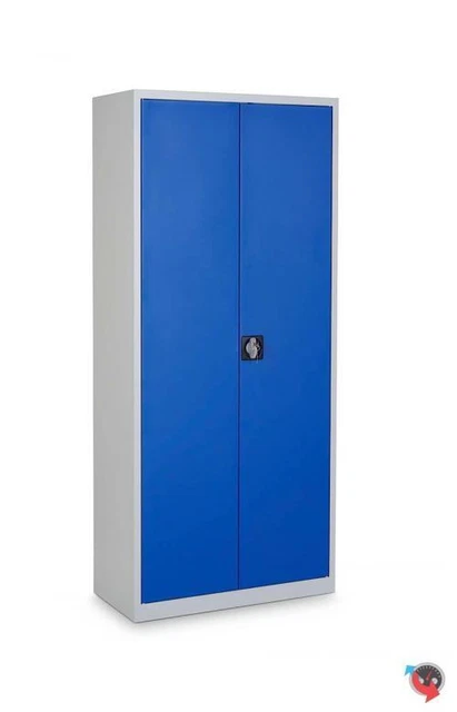 Flügeltürenschrank 1800x800x380 mm Lichtgrau/Enzianblau