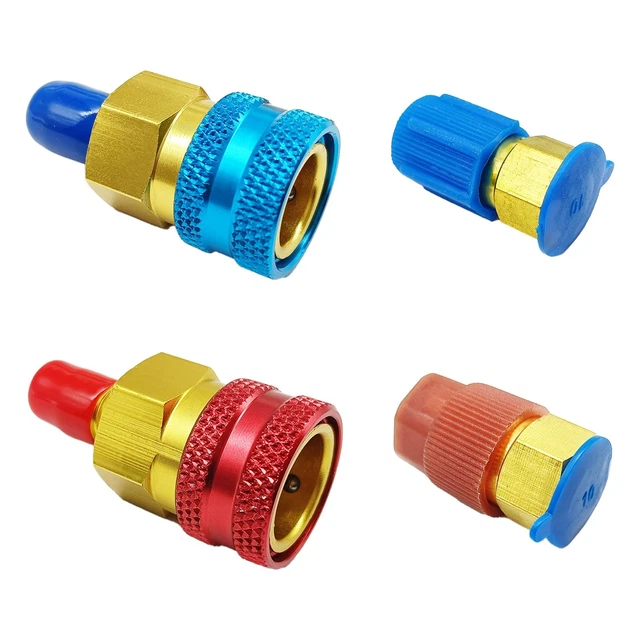 thumbnail image 2 of R134a To R1234yf AC Quick Coupler Adapter Kit – Adjustable High/Low Side, Brass, Yellow, Unbranded 2 of 4