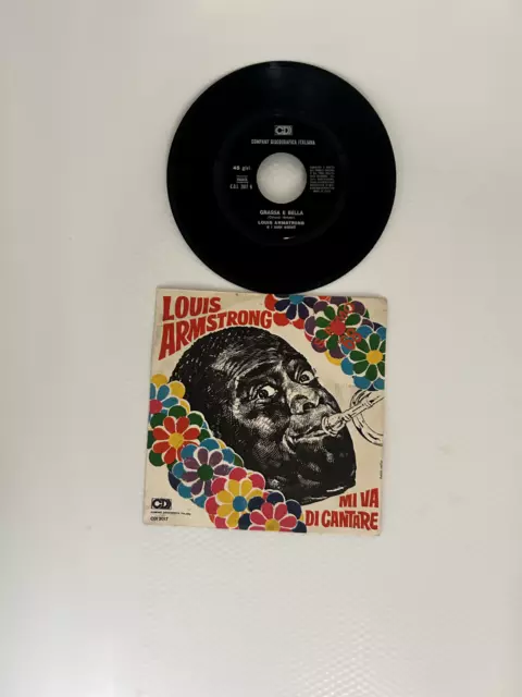 LOUIS ARMSTRONG - Mi va di cantare / Grassa e bella Vinile 45 giri 7'' 3