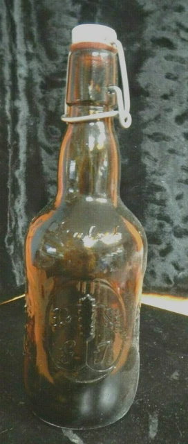 Vintage Grolsch Empty Brown Glass Beer Bottle w/Ceramic Flip Top Swing Cap