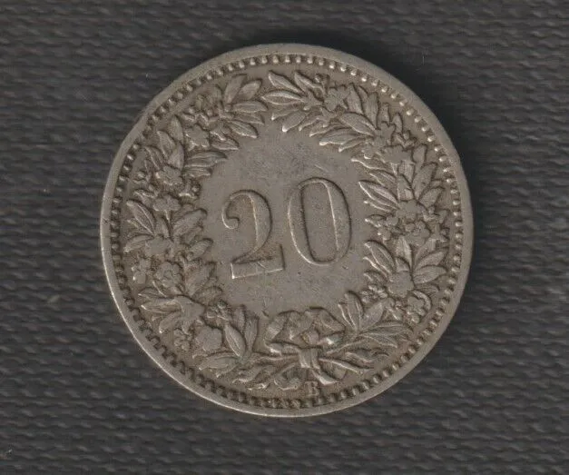 Switzerland Coins-  20 Rappen 1891, Circulated