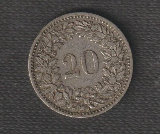 Switzerland Coins-  20 Rappen 1891, Circulated