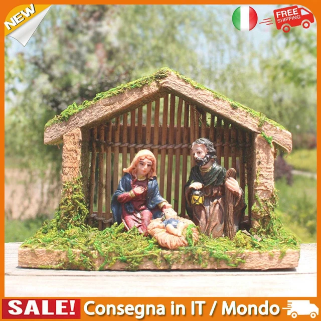 IT Christmas Nativity Scene Decor Resin Nativity Scene House Sculptures (B)