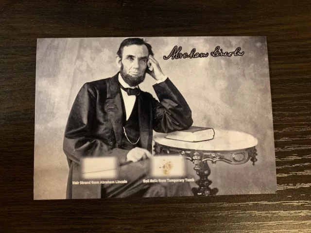 Abraham Lincoln Hair Strand Piece & Soil Relic Display Card President USA