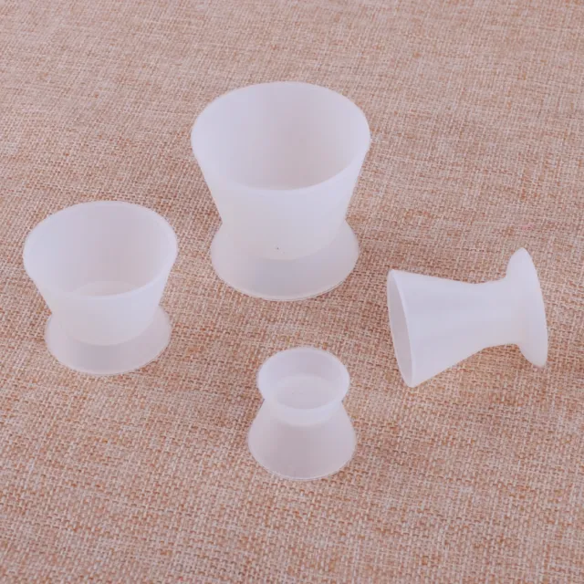 4Pcs Dental Flexible Lab Silicone Mixing Cup Acrylic NonStick Bowl Dappen Dish