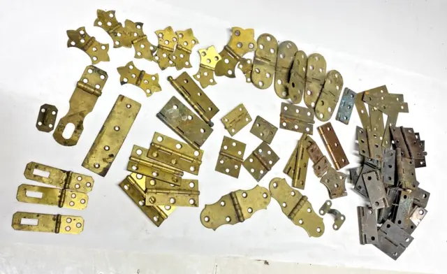 Assorted Lot Miniature Small Cabinet Hardware -Hinges Hasps Brass Steel 4Lbs
