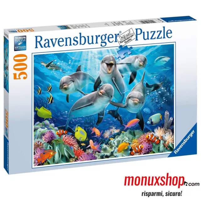 14710 Ravensburger Puzzle Delfini Nella Barriera Corallina Puzzle Da 500 Pezzi