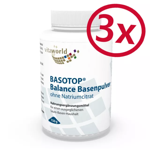 Vita World 3er Pack Basotop Balance Basen Pulver natriumfrei 3 x 750g Mineralien