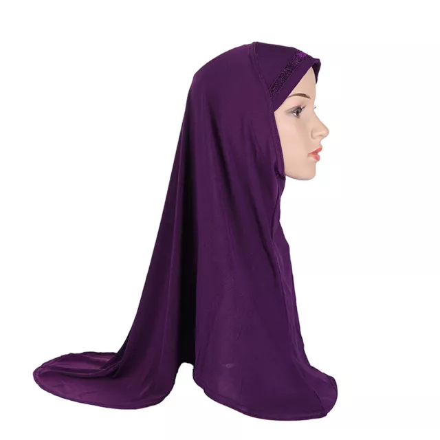 One Piece Amira Muslim Women Hijab Khimar Overhead Head Scarf Wrap Niqab Turban 3