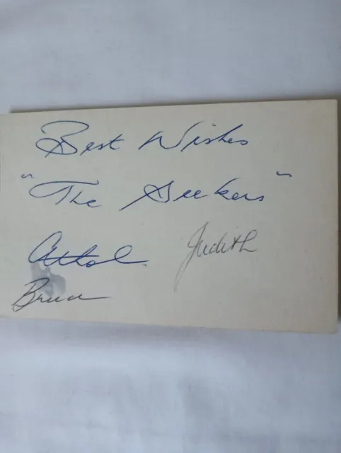 The Seekers hand signed autograph page ( 3 Members) COA