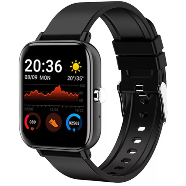 Men Smart Watch Blood Pressure Sleep Monitor Bluetooth Call Touch LED Wristwatch