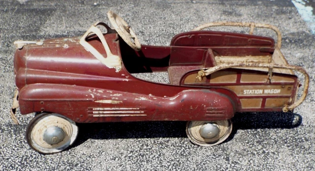 OLD Vintage 1948 MURRAY TOY PEDAL CAR Pontiac Woody STATION WAGON Original Cond.