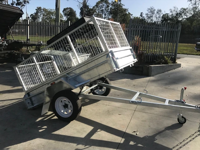 7x4 Galvanised Single Axle Box Trailer | 2ft cage | Full Checkerplate | Brisbane