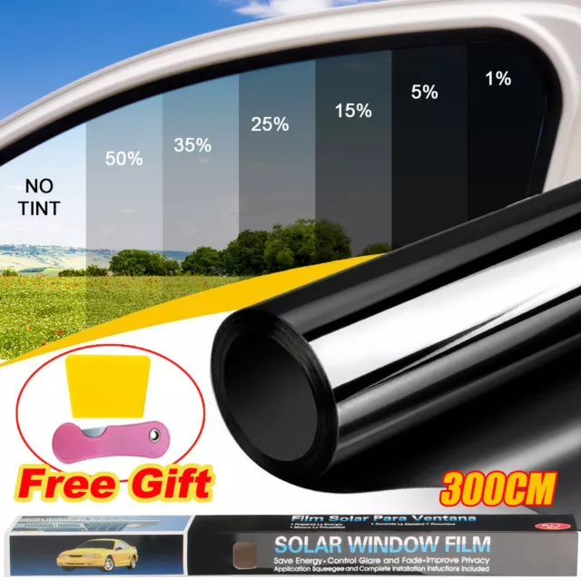 5% 15% 25% 35% VLT Uncut Window Roll Tint Film In FT Feet Car Office Commercial