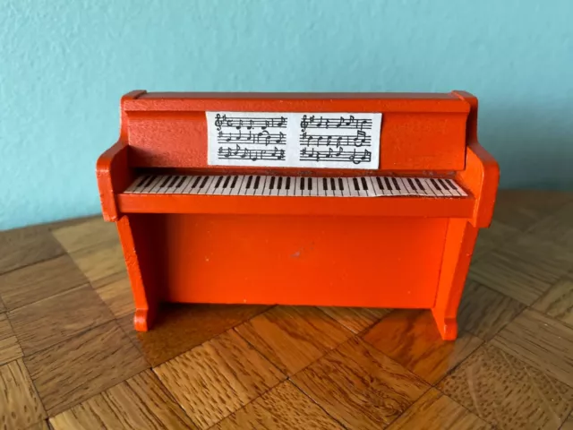 Klavier rot Lundby Puppenstube Puppenhaus 1:18 dollhouse piano 2