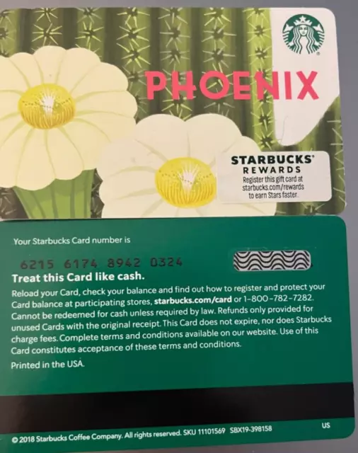 2019 Starbucks Phoenix Gift Card #6215 No Value Mint