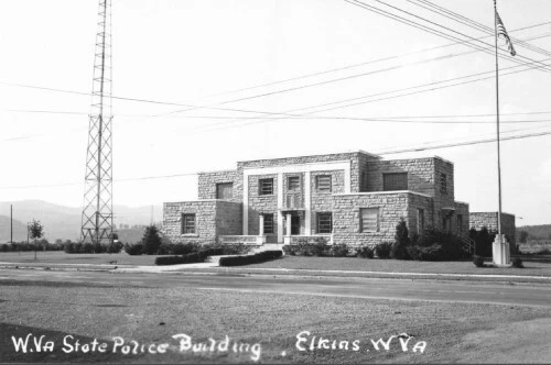Street View State Police Building Elkins West Virginia WV Reprint Postcard