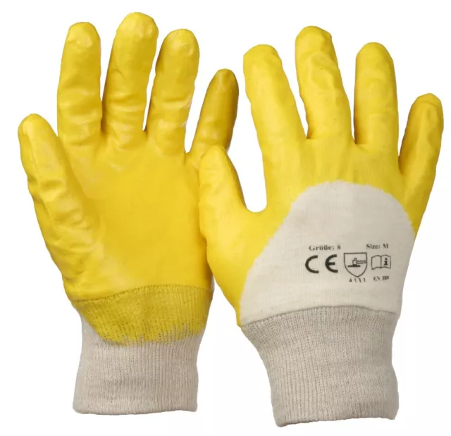 SBS Gants en Nitrile Jaune Gr. 10 Gants de Travail Montage de Jardin