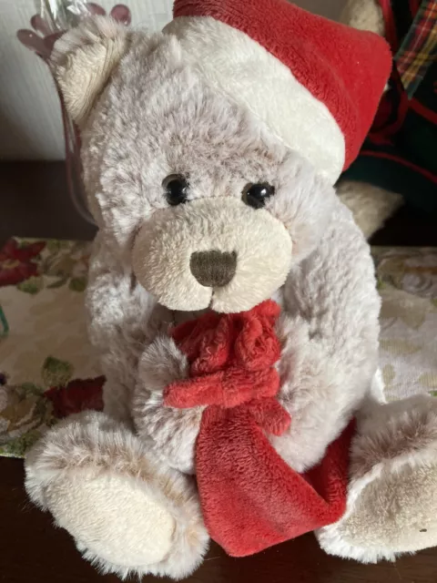 Teddybär alt mit Weihnachtszipfelmütze