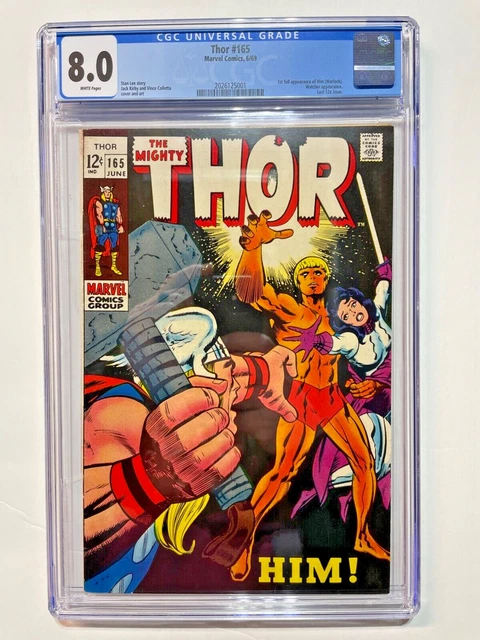 Thor #165, Marvel 1969, 1st (full) Appearance of HIM (Adam Warlock), CGC 8.0