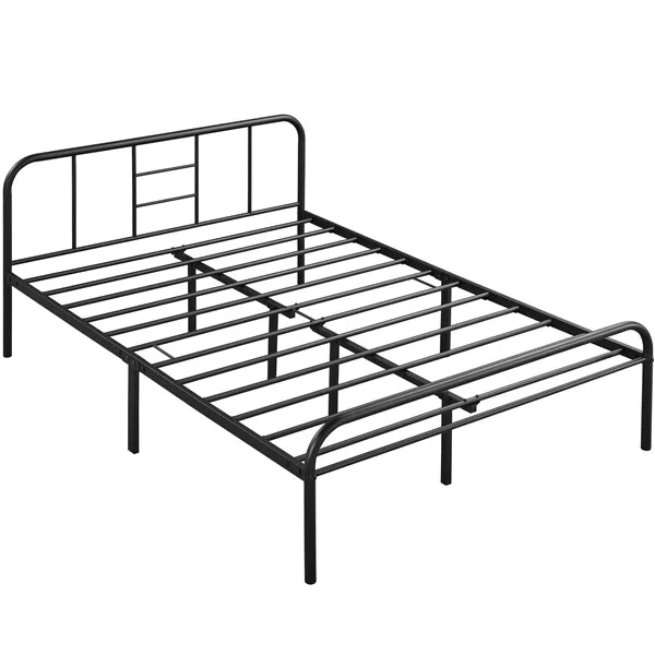 Cadre de lit Simple Double en Métal pour Adultes avec sommier à Lattes Moderne