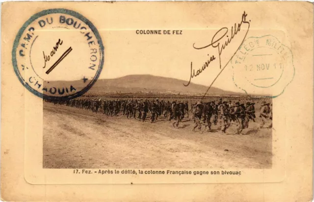 CPA AK MAROC FEZ - Apres le defile, la colonne gagne son bivouac (199328)