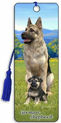 3D Bookmark German Shepherd with Puppy Police Guard Blind Dog Lover Gift Her Man