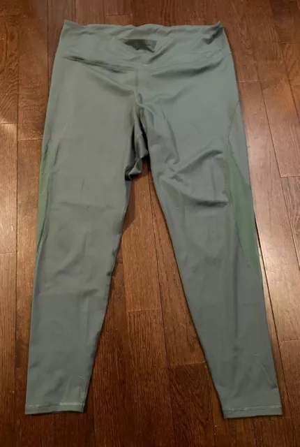 Women’s Old Navy Active Leggings XXL Tall Long Green High Rise Waist Go-Dry