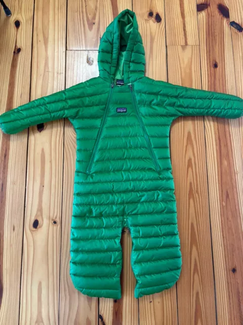 Patagonia Down Baby Infant Snowsuit Bunting 12 Months Green Quilted