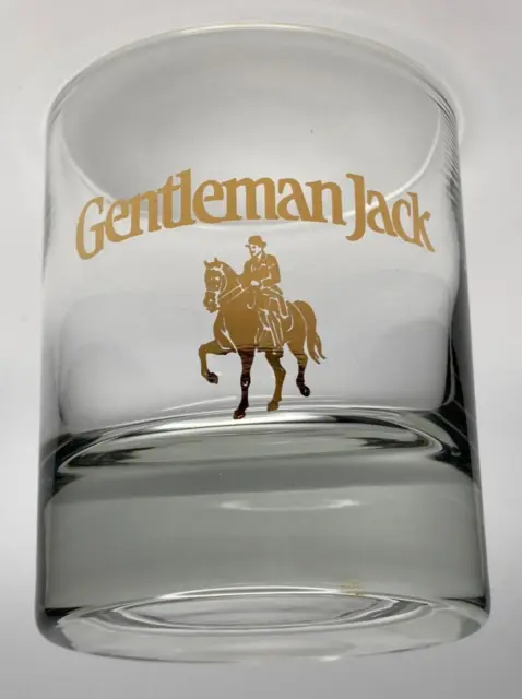 Jack Daniels GENTLEMAN JACK early gold rocks glass - downright rare!