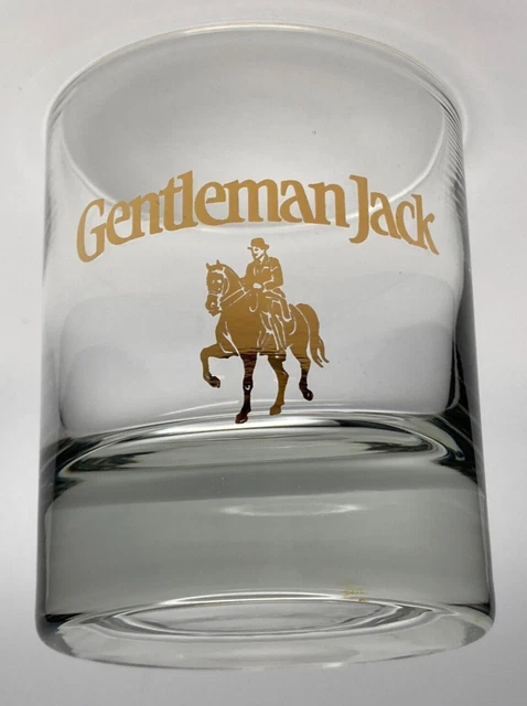 Jack Daniels GENTLEMAN JACK early gold rocks glass - downright rare!