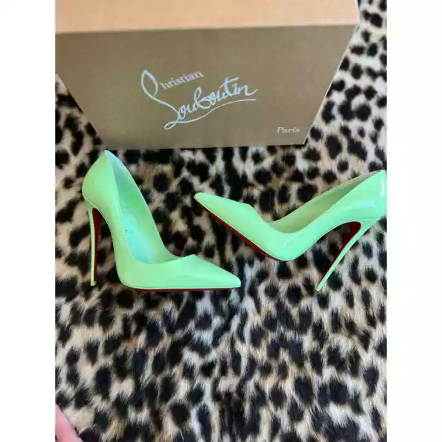 NIB Christian Louboutin “So Kate” Patent Leather Mint Green Heels.   Size 9 / 39