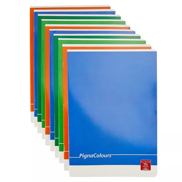 10 Maxi Quaderni Pigna Colours 80 Gr. Quaderno Scuola Righe Quadretti 3505