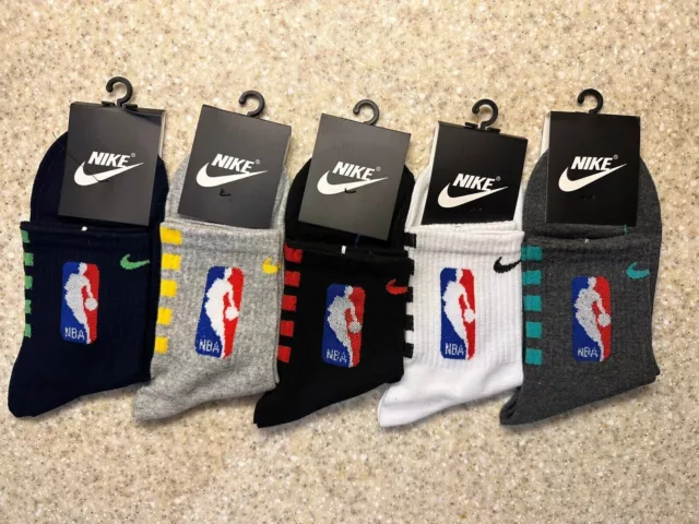 Brand new Nike NBA Authentic Socks Men's Different Colors. 5 Pairs 2