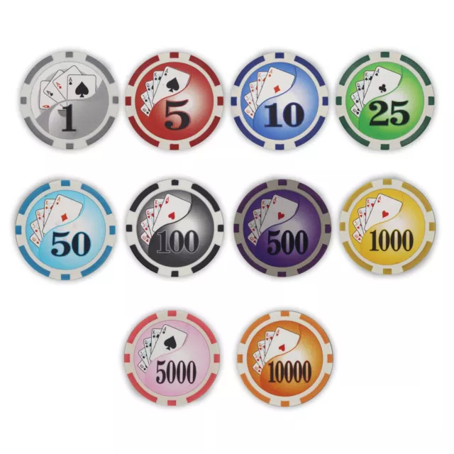 Bulk 700 Yin Yang Poker Chips 11.5 Gram 8 Stripe - Pick Your Denominations
