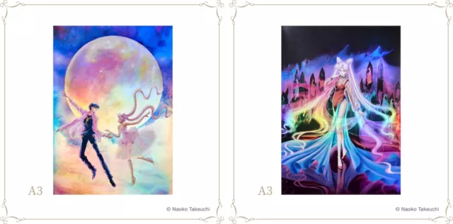 Sailor Moon Museum Limited Aurora Poster A3 Size Usagi & Mamoru , Black Lady Set