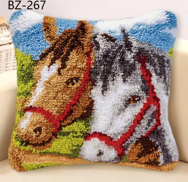 Kit de cubierta cojín gancho de pestillo - 43x43cm - Dos caballos