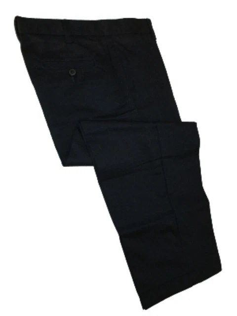 LANDS END Navy School Uniform Plain Chino Pants Boys 14 Husky Inseam 26" NEW