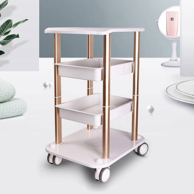 360° Rolling Cart SPA Beauty Salon Stand Storage Holder Trolley Organizer