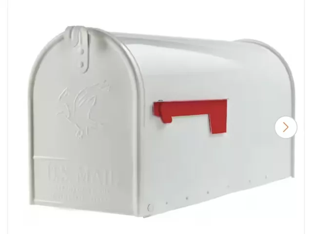 Gibraltar Mailboxes Elite Large Capacity Galvanized Steel White, Post-Mount