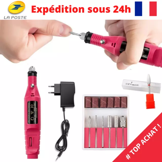 Ponceuse pour Ongles Kit de Manucure Pédicure Électrique Portable Perceuse