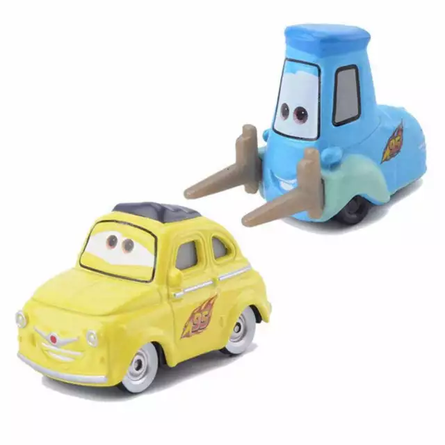2PCS Disney Pixar Cars Luigi & Guido 1:55 Die-cast Model Alloy Toy Car Xmas Gift