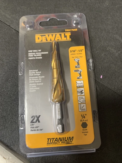 DeWalt DWA1784IR 3/16" - 1/2" Impact Ready Step Drill BIt