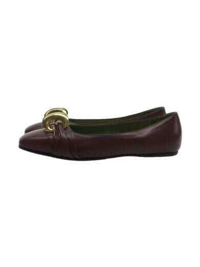 Gucci Half Moon Gg Flat Pumps 36 Bread Leather 5MD80
