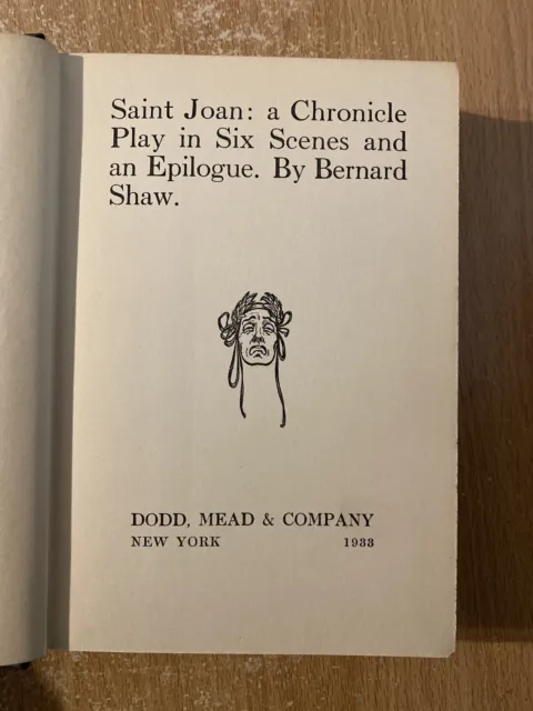 Saint Joan by George Bernard Shaw (1933 Hardcover)