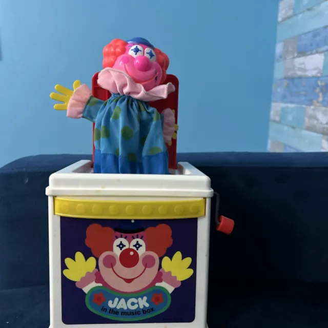 Vintage Mattel Jack In Box 1987 Clown Crank Toy Barely Works