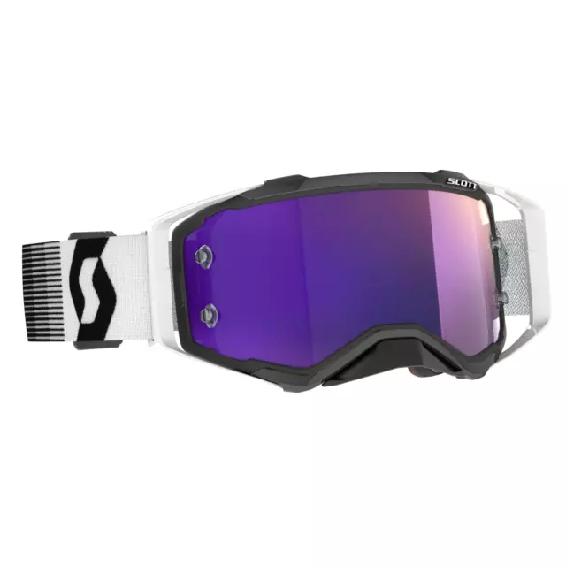 Masque SCOTT Prospect MX Lunettes de Protection Noir Blanc Violet Chrome Enduro