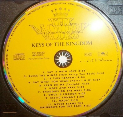  NEAR MINT 1st Edition CD THE MOODY BLUES - KEYS TO THE KINGDOM w/ Lyrics 1991