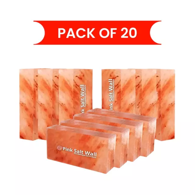 Salt Tiles_ Pink Salt Bricks Pack of 20 Size 8x4x2 Home Improvement Salt Bricks