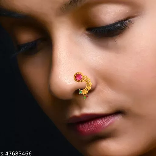 Marathi Nose Ring, No Piercing Required/ Nath/ Indian Nose Ring/ Indian  Jewelry/ Boho Jewelry/ Ethinic Jewlery/ Clip on Nose Ring - Etsy | Nose  ring jewelry, Shoulder jewelry, Indian nose ring